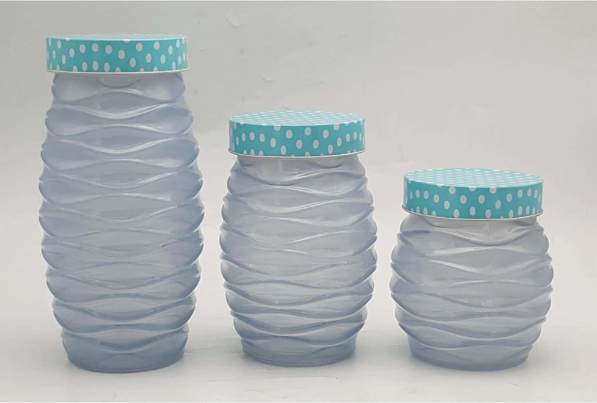 Color Glass Canister with Plastic Lids