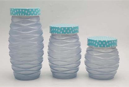 Color Glass Canister with Plastic Lids