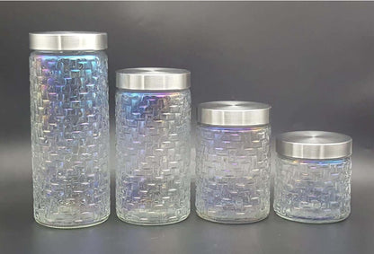 Color Glass Canister with Plastic Lids