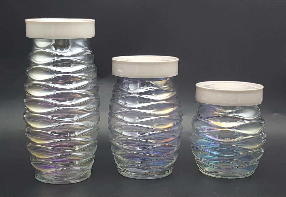 Color Glass Canister with Plastic Lids