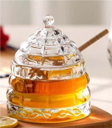 Glass Honey Pot with Glass Lid