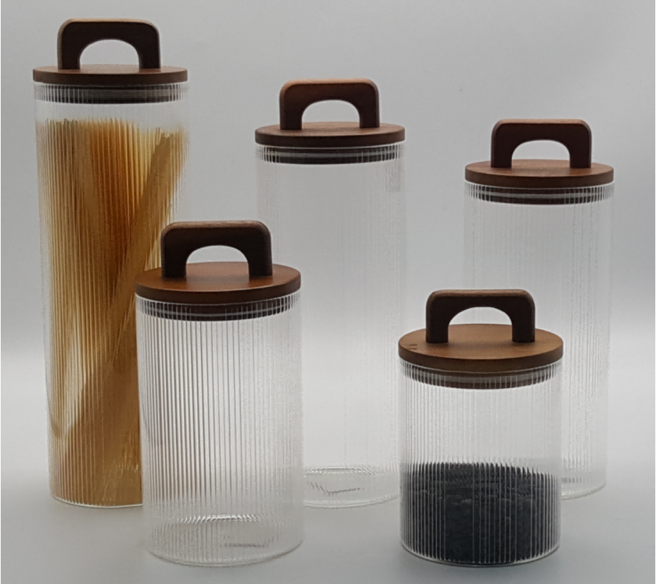 Glass Canister with Wooden Lid