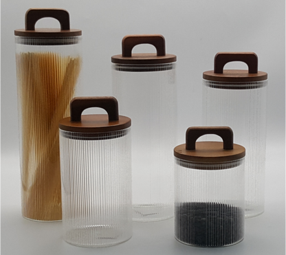Glass Canister with Wooden Lid