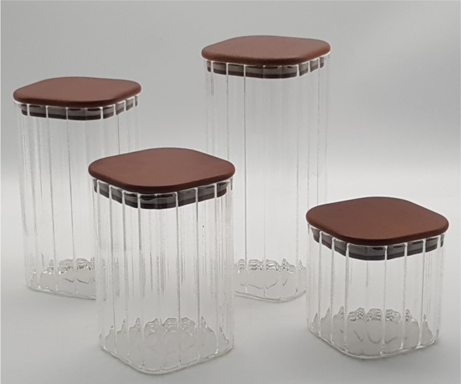 Glass Canister with Wooden Lid