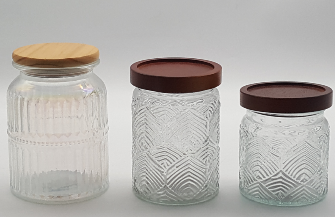 Glass Canister with Wooden Lid