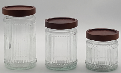 Glass Canister with Wooden Lid