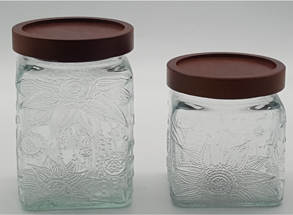 Glass Canister with Wooden Lid
