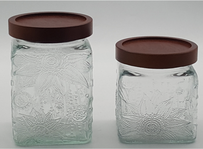 Glass Canister with Wooden Lid