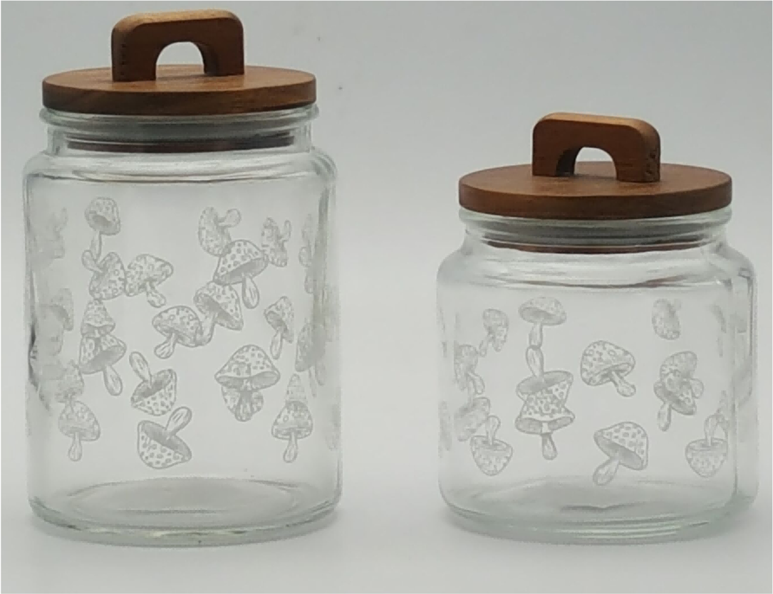 Glass Canister with Wooden Lid