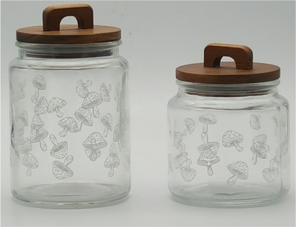 Glass Canister with Wooden Lid