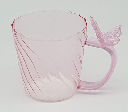Glass Tumbler with Glass Butterfly