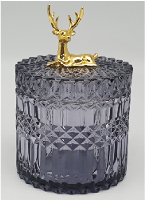 Embossed Glass Trinket Box