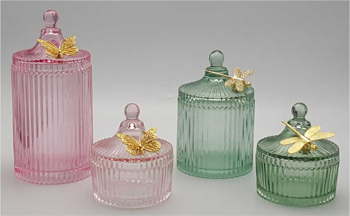 Ribbed Glass Trinket Box