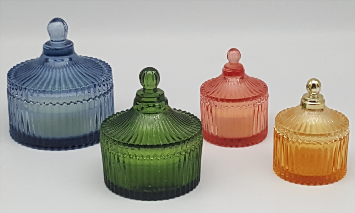 Embossed Glass Trinket Box