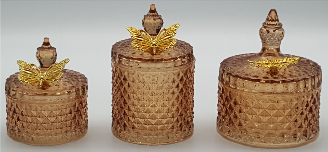 Embossed Glass Trinket Box