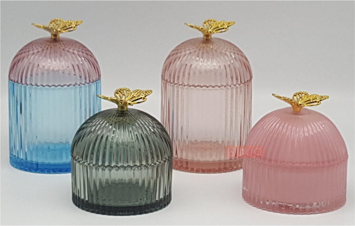 Ribbed Glass Trinket Box