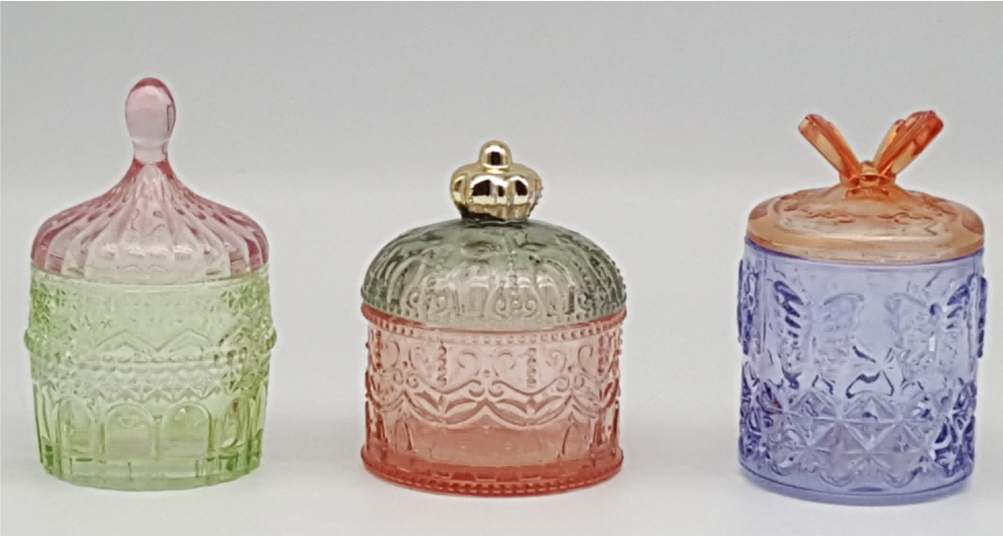 Embossed Glass Trinket Box