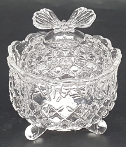 Embossed Glass Trinket Box