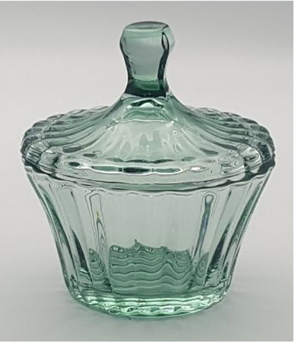 Ribbed Glass Trinket Box