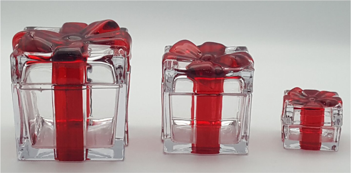 Gift-shaped Glass Trinket Box