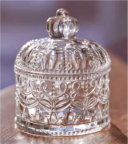 Vintage-Style Crystal Glass Trinket Box