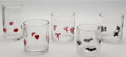 Glass Tumbler with 3D Decoration