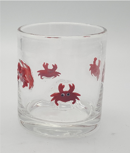 Glass Tumbler with 3D Decoration