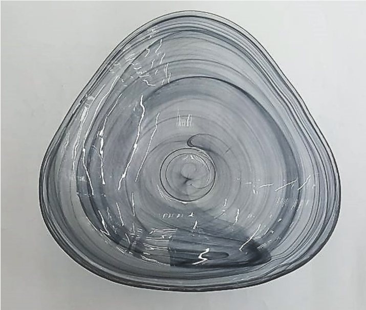 Colored Alabaster Glass Plate and Bowl