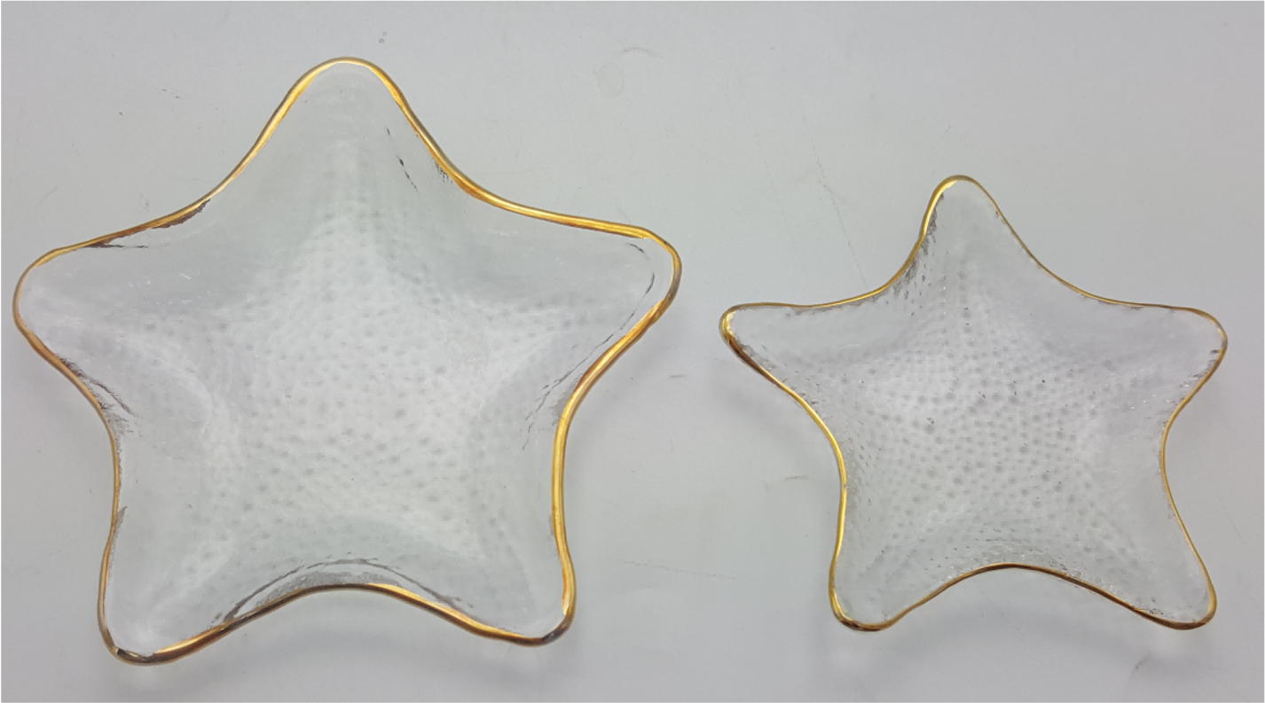 Gold-rimmed Star-shaped Glass Bowl