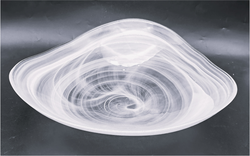 Colored Alabaster Glass Plate and Bowl