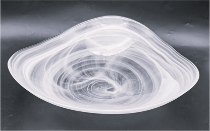 Colored Alabaster Glass Plate and Bowl