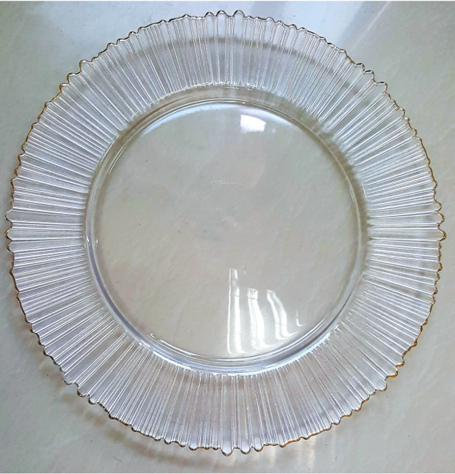 Gold-rimmed Glass Charger Plate
