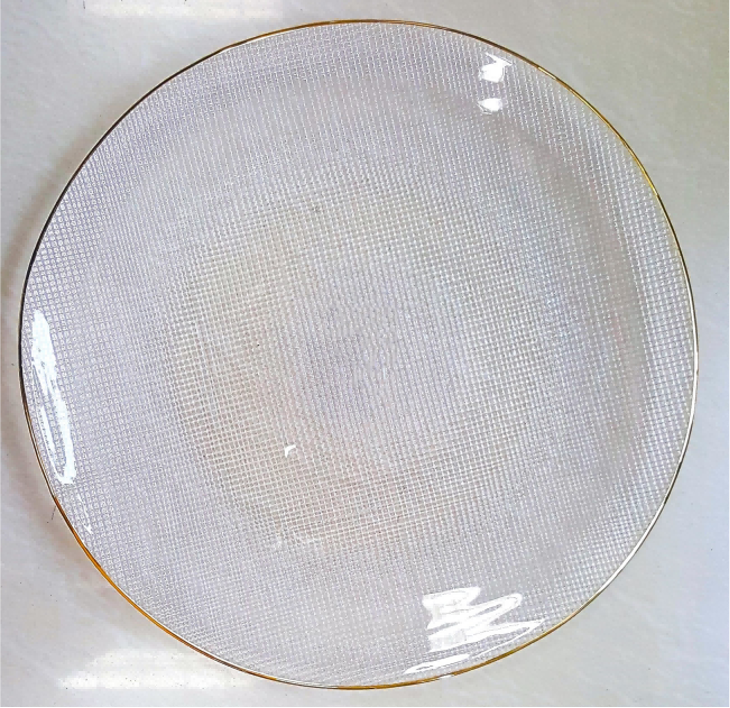 Gold-rimmed Glass Charger Plate