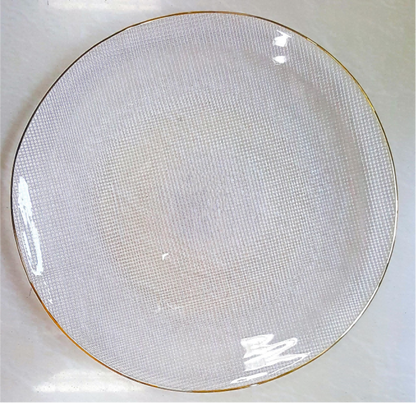 Gold-rimmed Glass Charger Plate