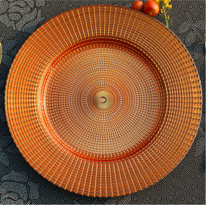Colored Textured Glass Charger Plate