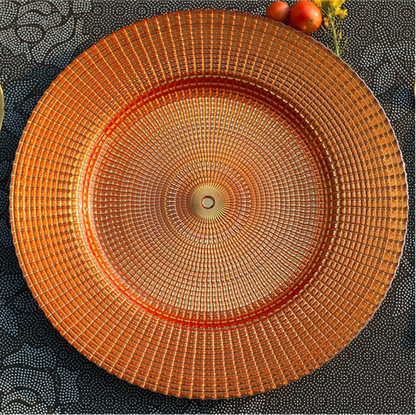Colored Textured Glass Charger Plate