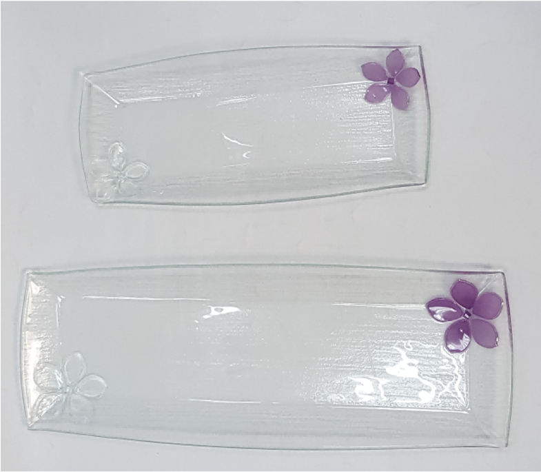 Vintage Glass Serving Plate with Raised Floral Design