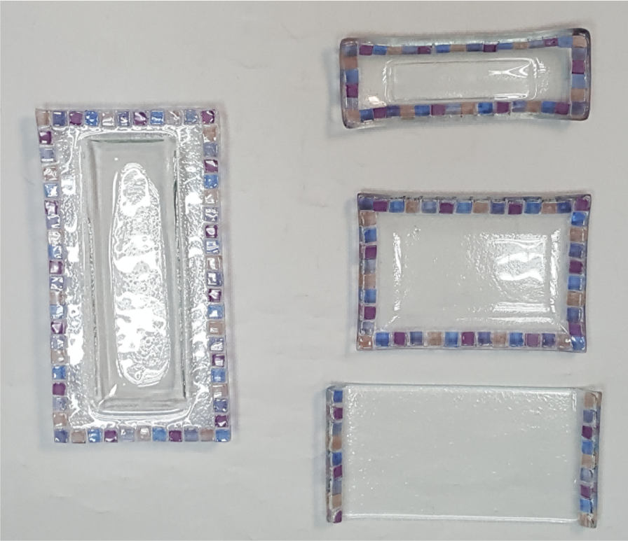 Fused Glass Plate with Mosaic Border