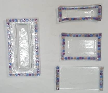 Fused Glass Plate with Mosaic Border