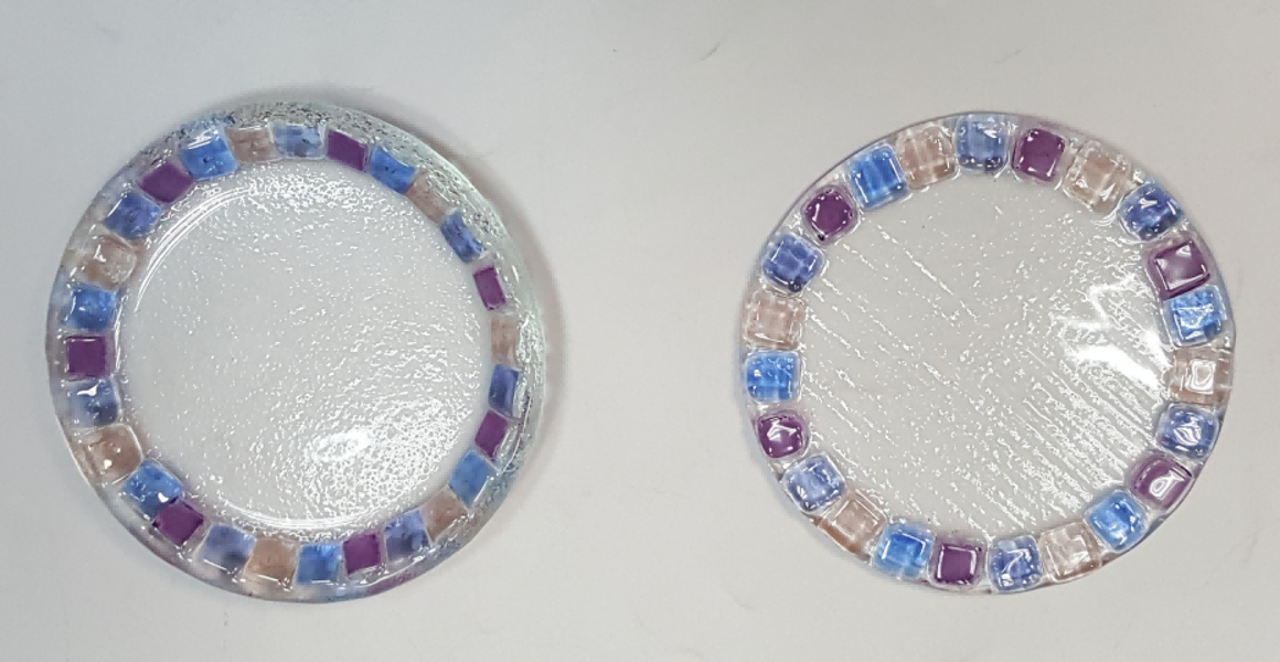 Fused Glass Plate with Mosaic Border