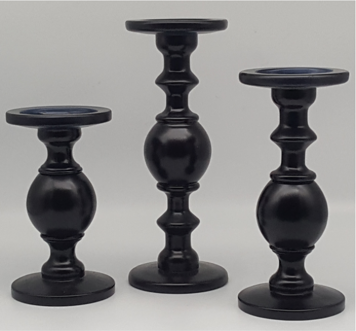 Black Glass Candle Taper