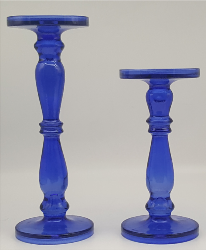 Cobalt Blue Glass Candle Pillar
