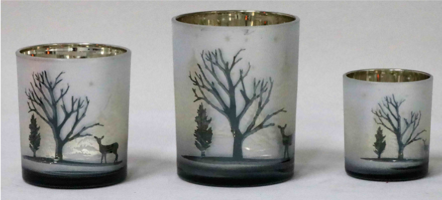 Frosted White Glass Candle Holders