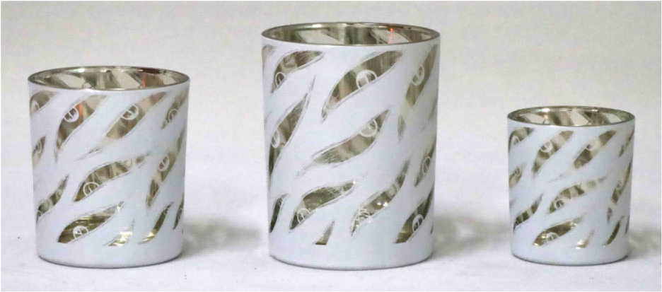 Frosted White Glass Candle Holders
