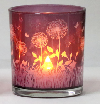 Frosted Red Glass Candle Holders