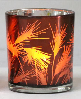 Frosted Red Glass Candle Holders