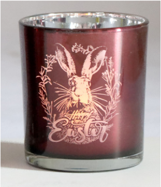 Frosted Red Glass Candle Holders