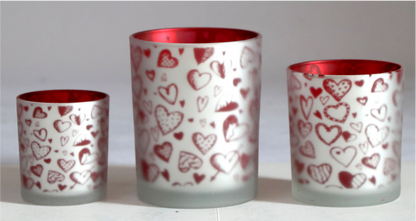 Frosted White Glass Candle Holders