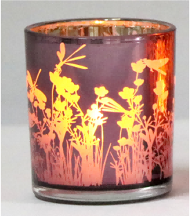 Frosted Red Glass Candle Holders