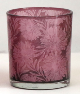 Frosted Red Glass Candle Holders